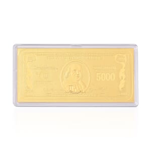 24K Yellow Gold Currency Emboss Sheet (103x49mm) 1 Grams