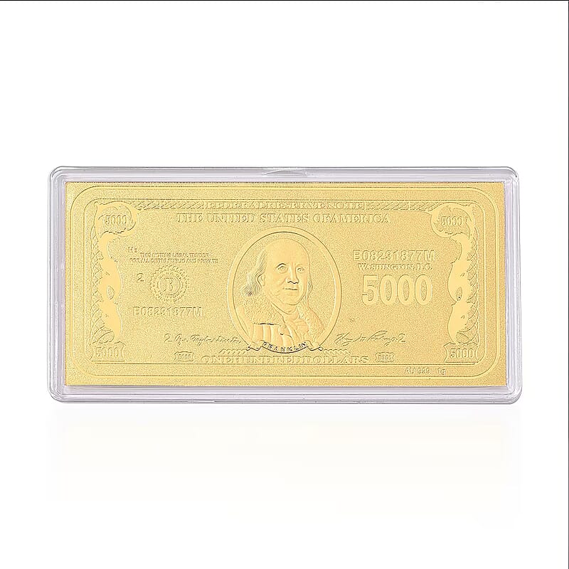  24K Golden Currency of Fortune Emboss Sheet (103x49mm) 1g
