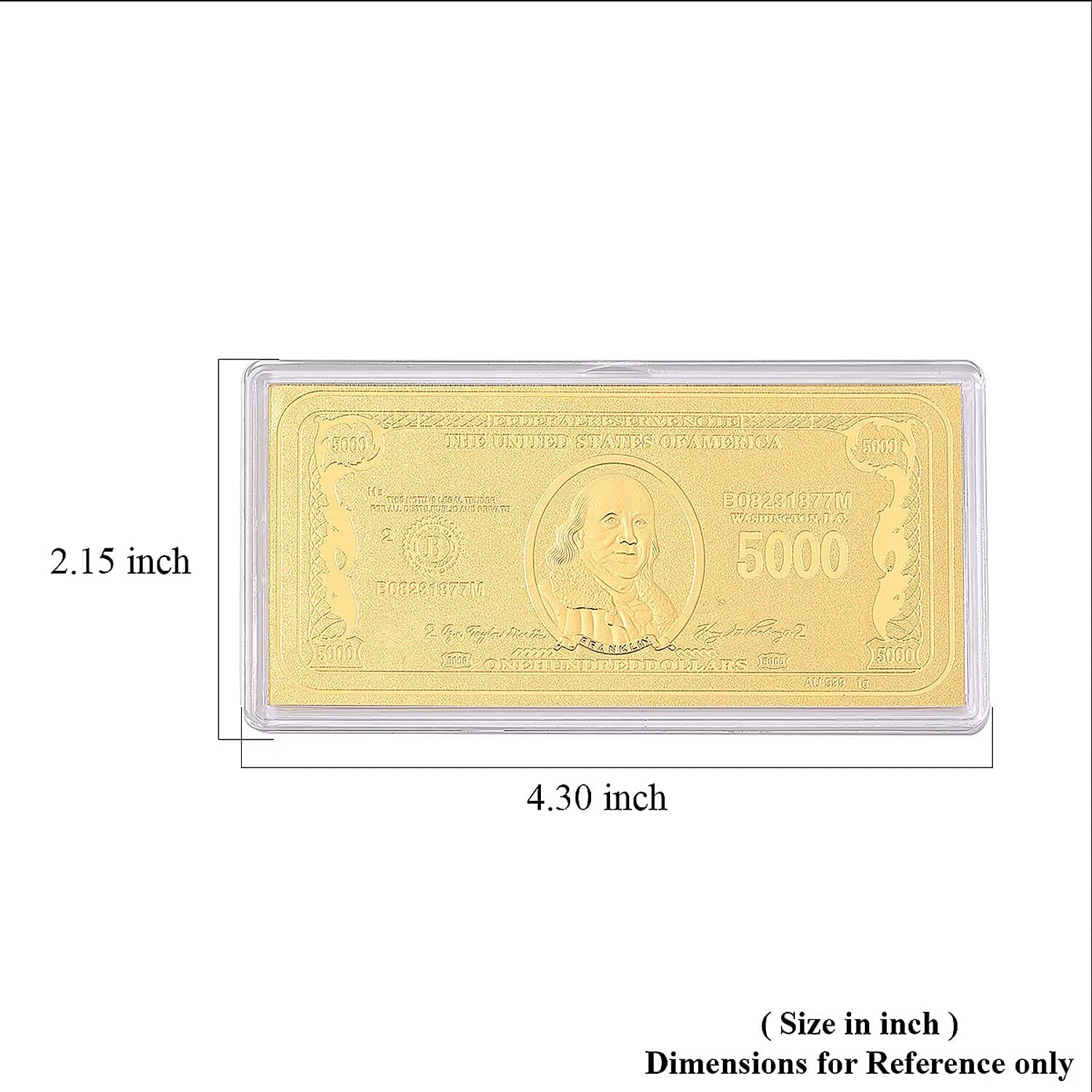 24K Golden Currency of Fortune Emboss Sheet (103x49mm) 1g
