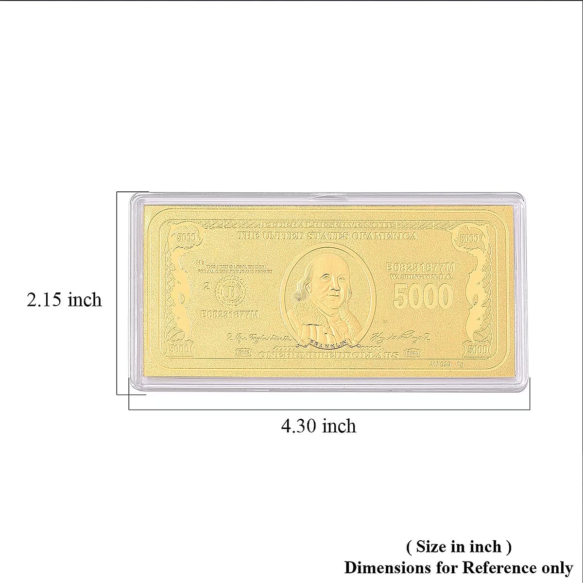  24K Golden Currency of Fortune Emboss Sheet (103x49mm) 1g image number 5