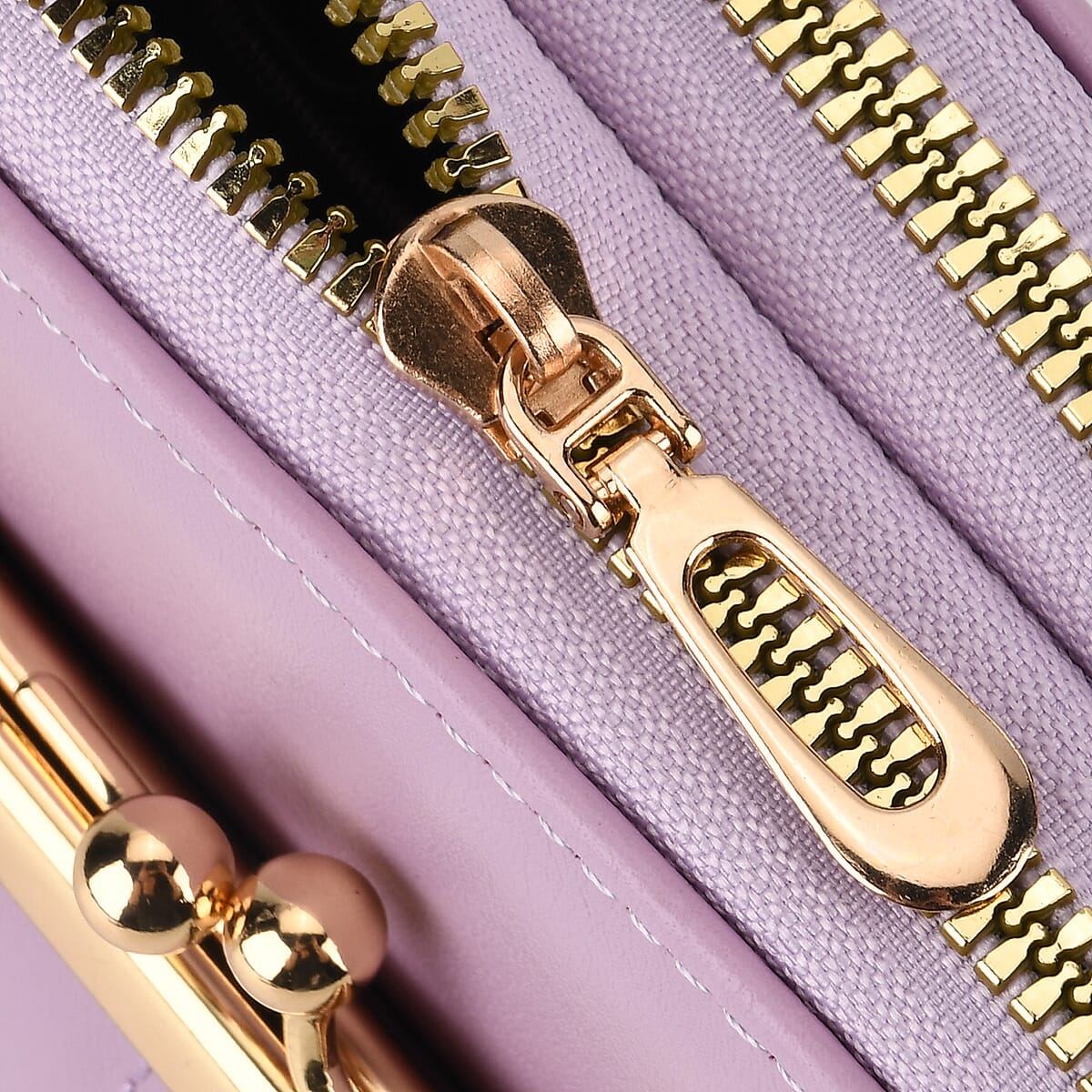 La Marey Purple Faux Leather Crossbody Cell Phone Bag image number 5