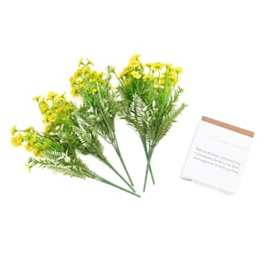 Set of 5 Yellow Artificial Flower with Paper Bag-different Wording on Bag
