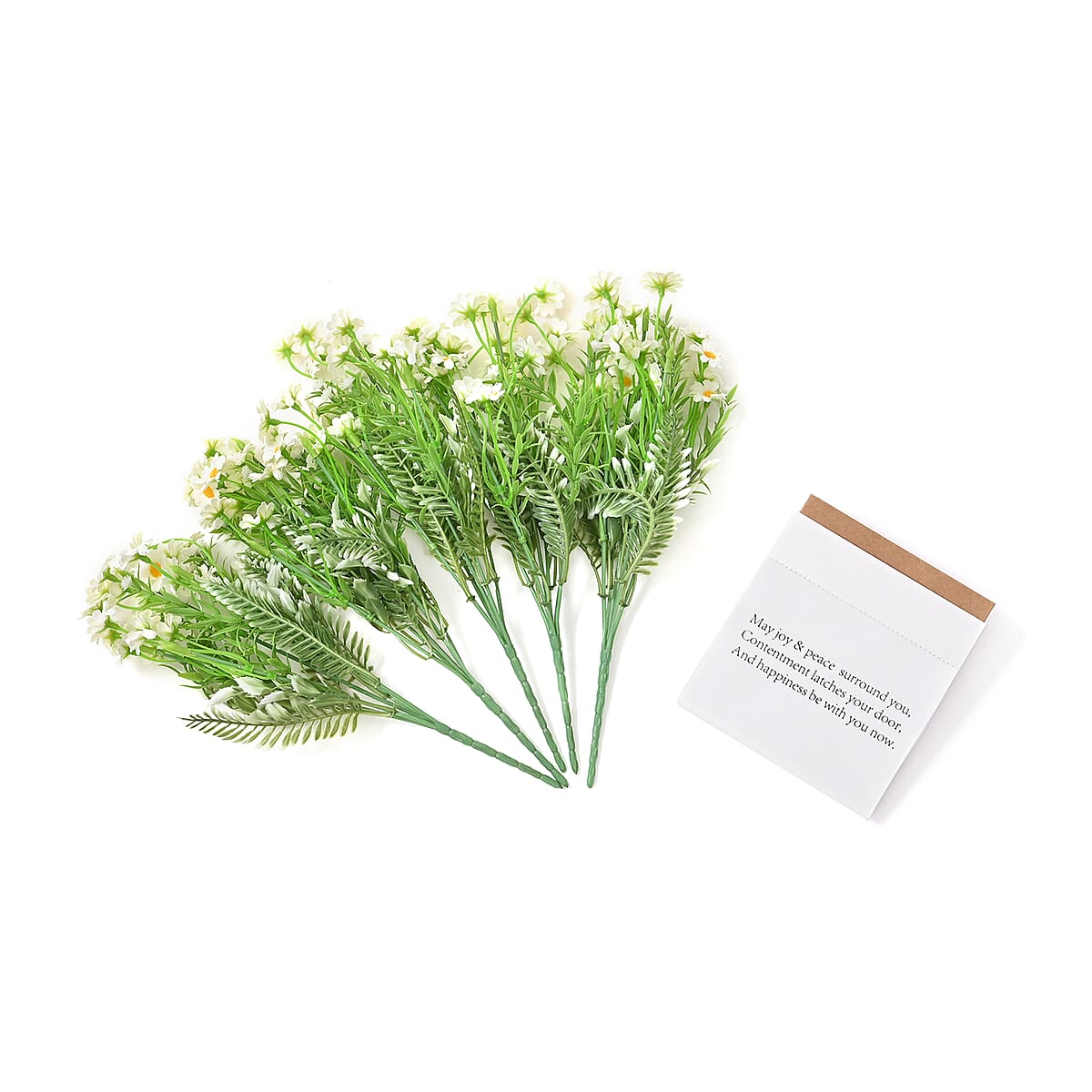 Set of 5 White Artificial Flower with Paper Bag-different Wording on Bag image number 0