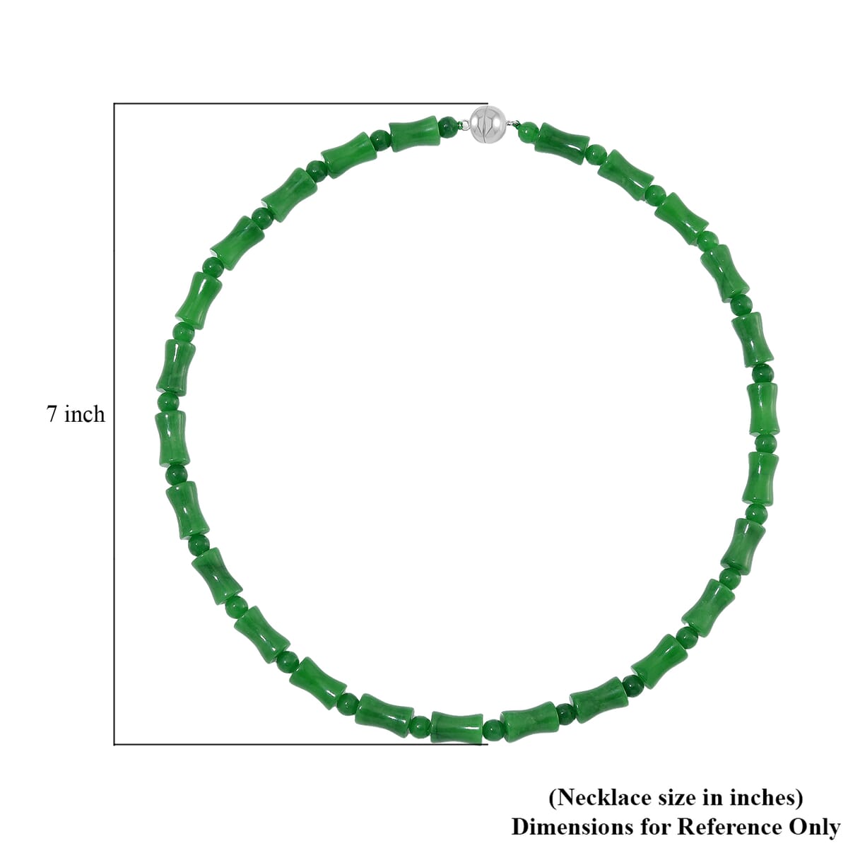 Green Burmese Jade Necklace (20 Inches) in Rhodium Over Sterling Silver 250.00 ctw image number 5