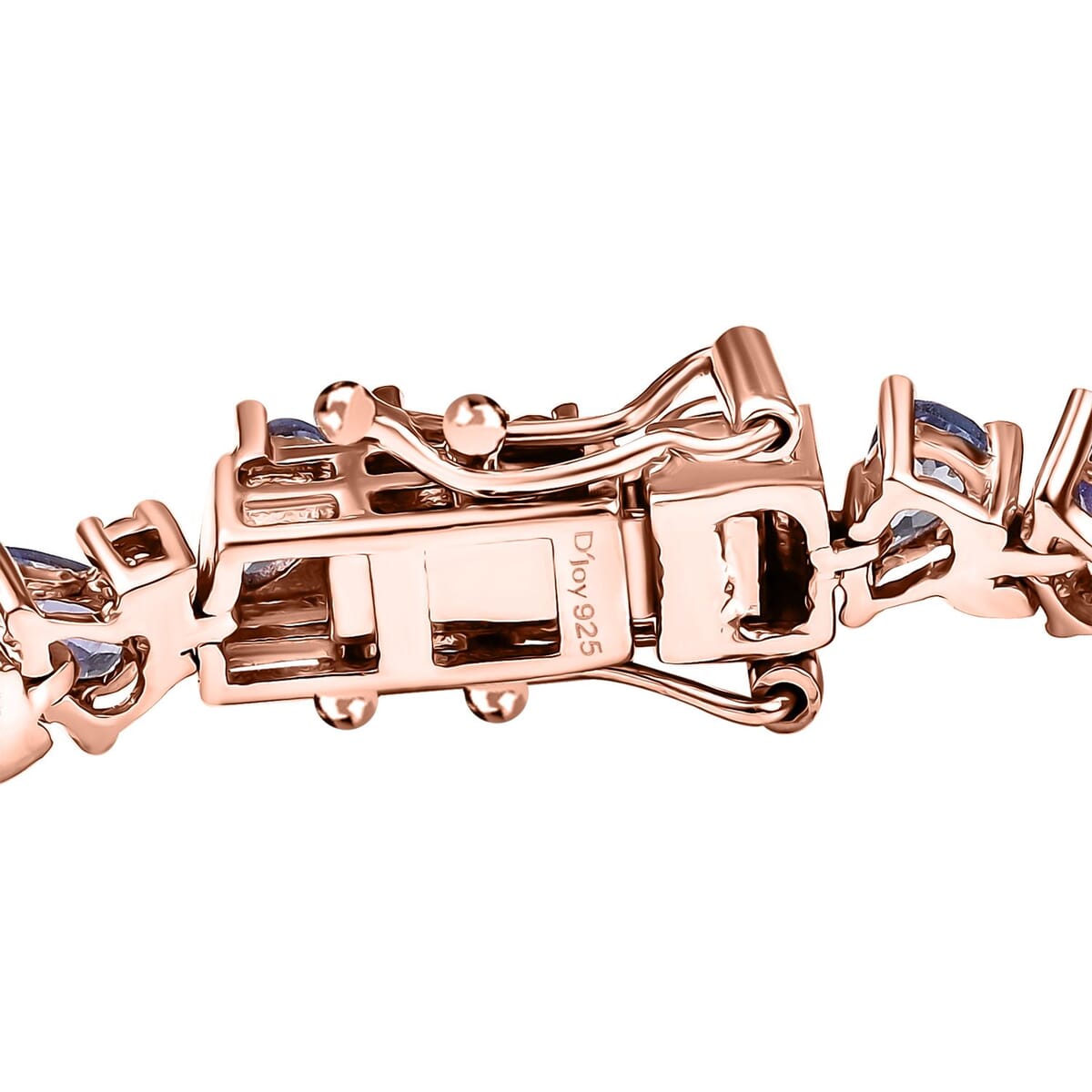 Tanzanite and Madagascar Pink Sapphire 9.75 ctw Art Deco Bracelet in 18K Vermeil Rose Gold Over Sterling Silver (8.00 In) image number 3