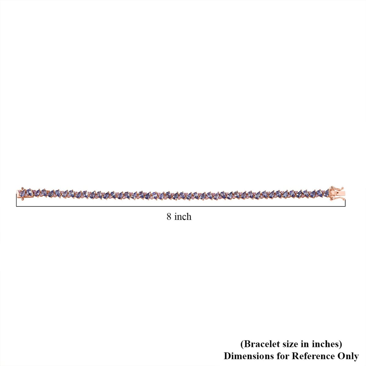 Tanzanite and Madagascar Pink Sapphire 9.75 ctw Art Deco Bracelet in 18K Vermeil Rose Gold Over Sterling Silver (8.00 In) image number 4