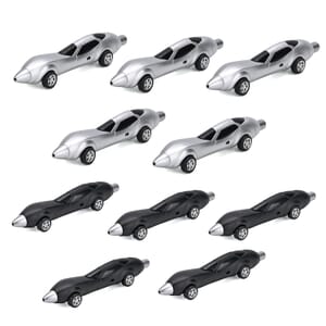 Set of 10, Black and Silver Car Shape Ballpoint Pen