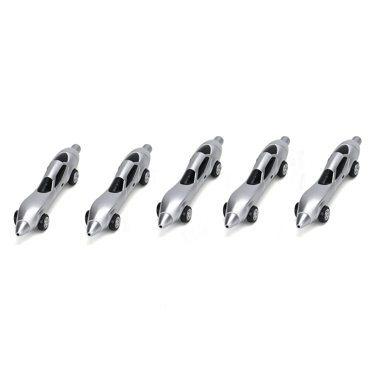 Set of 10, Black and Silver Car Shape Ballpoint Pen image number 2