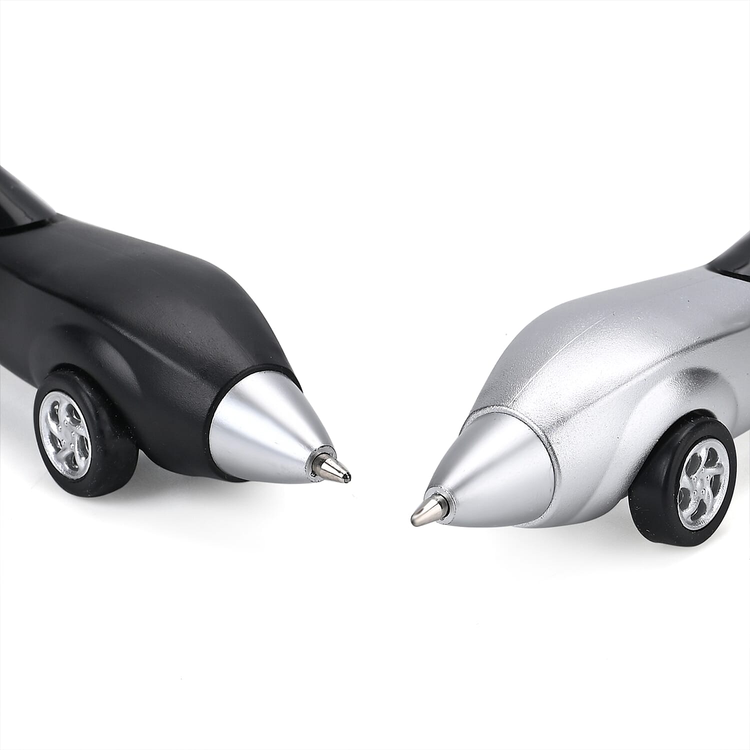 Livmore Set of 10 Black and Silver Car Shaped Pen