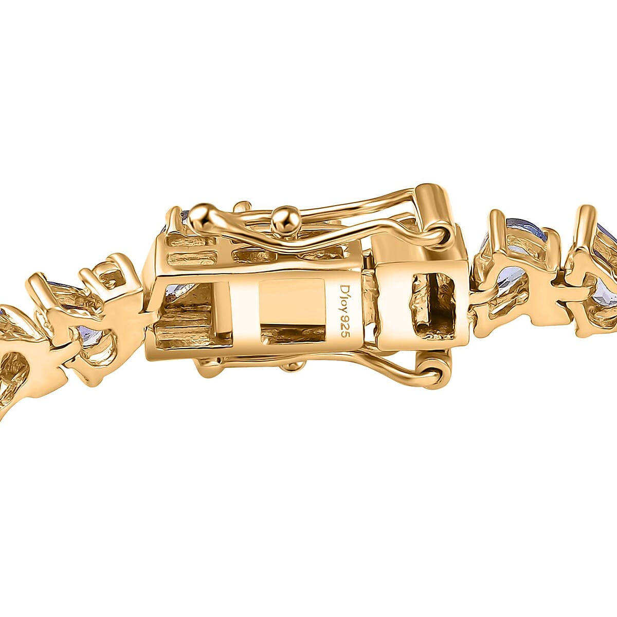 Tanzanite and Madagascar Yellow Sapphire 7.75 ctw Art Deco Bracelet in 18K Vermeil Yellow Gold Over Sterling Silver (6.50 In) image number 3