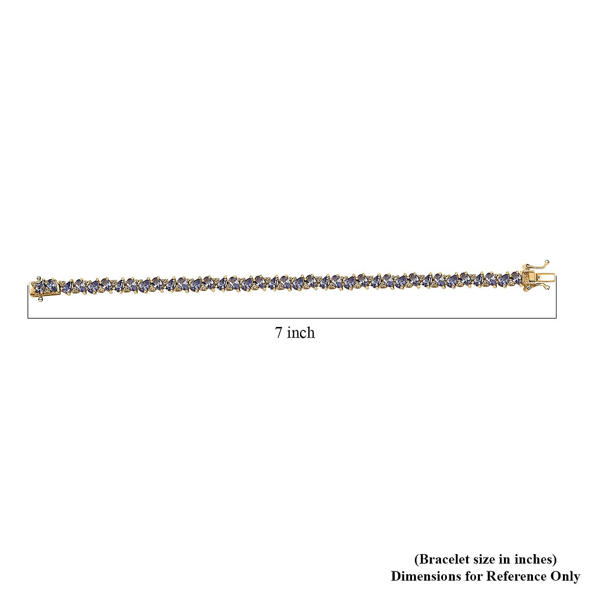 Tanzanite and Madagascar Yellow Sapphire 7.75 ctw Art Deco Bracelet in 18K Vermeil Yellow Gold Over Sterling Silver (6.50 In) image number 4