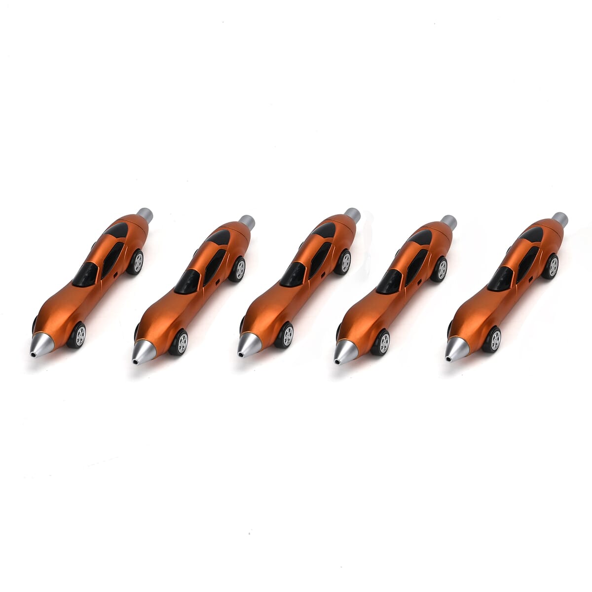 Set of 10, Red and Orange Car Shape Ballpoint Pen image number 1