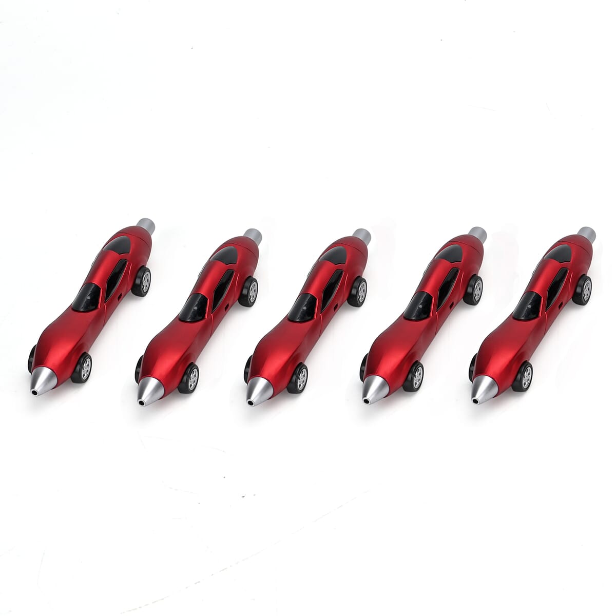 Set of 10, Red and Orange Car Shape Ballpoint Pen image number 2