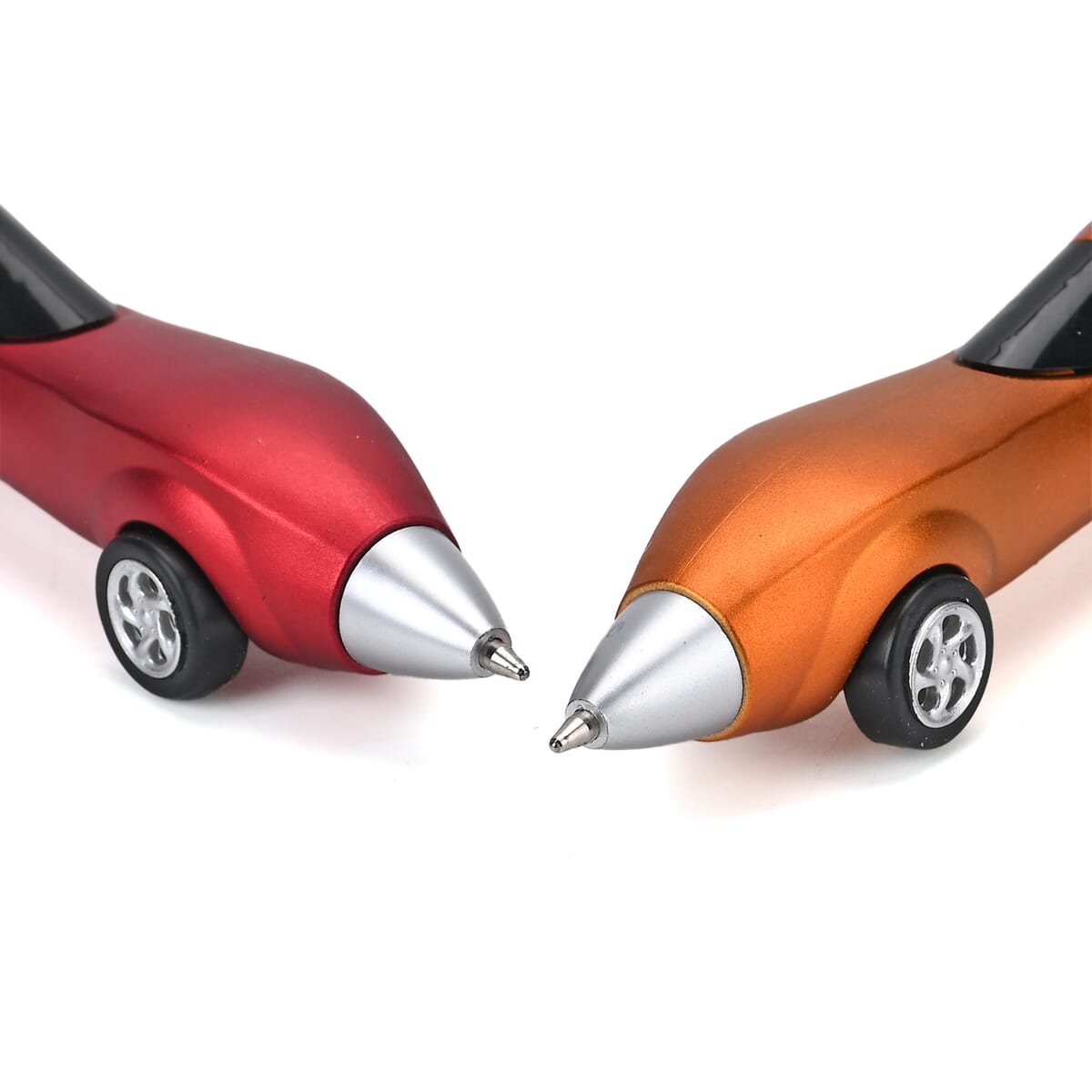 Set of 10, Red and Orange Car Shape Ballpoint Pen image number 7