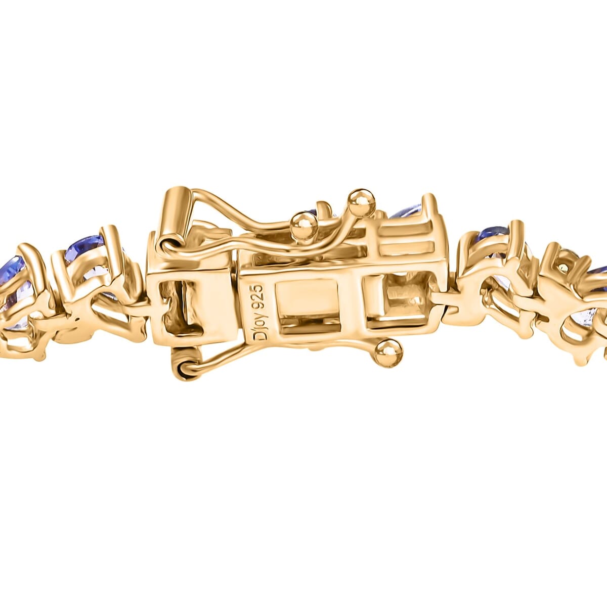 Tanzanite and Madagascar Yellow Sapphire 8.65 ctw Art Deco Bracelet in 18K Vermeil Yellow Gold Over Sterling Silver (7.25 In) image number 3