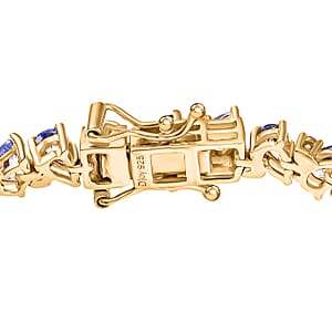 D'Joy Tanzanite and Madagascar Yellow Sapphire 8.65 ctw Art Deco Bracelet in 18K Vermeil Yellow Gold Over Sterling Silver (7.25 In)
