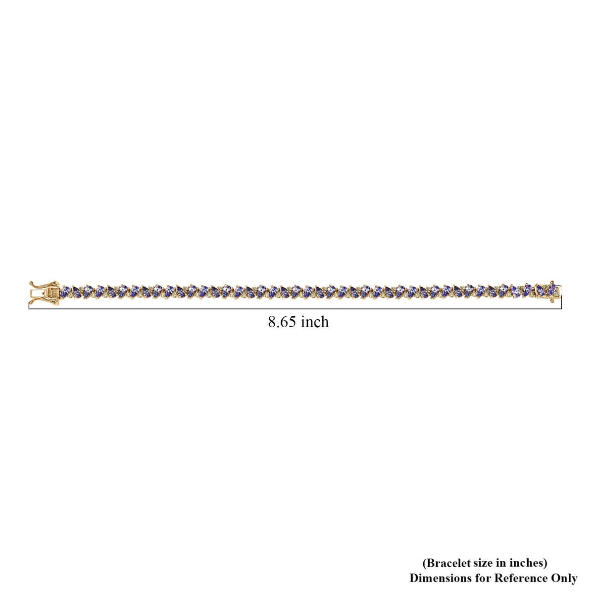 Tanzanite and Madagascar Yellow Sapphire 8.65 ctw Art Deco Bracelet in 18K Vermeil Yellow Gold Over Sterling Silver (7.25 In) image number 4