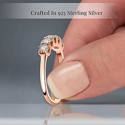 Luxuriant Lab Grown Champagne Diamond VS-SI 1.00 ctw Ring in Vermeil Rose Gold Over Sterling Silver (Size 10.0)