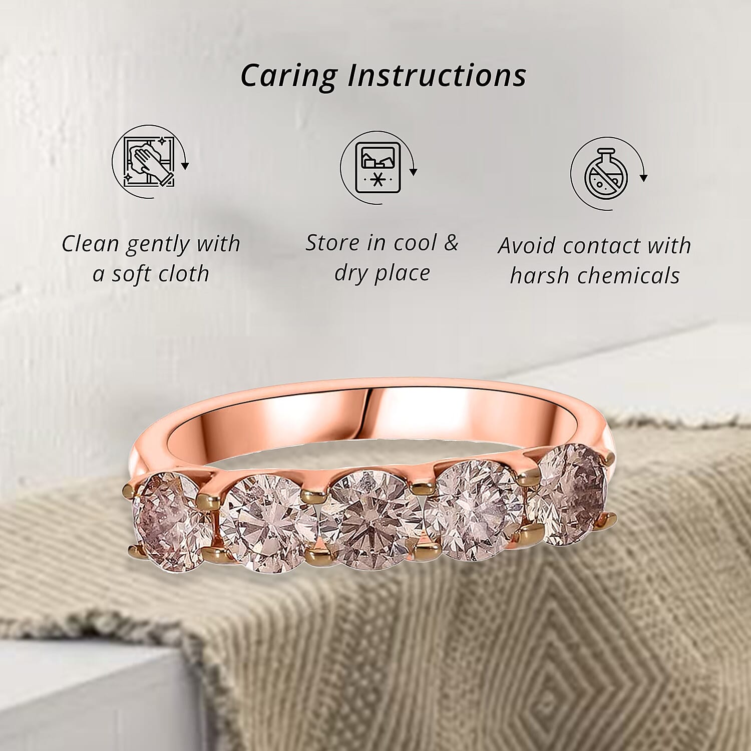 Luxuriant Lab Grown Champagne Diamond VS-SI 1.00 ctw Ring in Vermeil Rose Gold Over Sterling Silver (Size 10.0)
