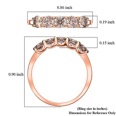 Luxuriant Lab Grown Champagne Diamond VS-SI 1.00 ctw Ring in Vermeil Rose Gold Over Sterling Silver (Size 10.0)
