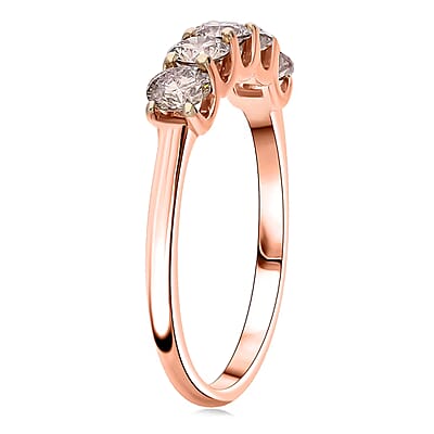 Luxuriant Lab Grown Champagne Diamond VS-SI 1.00 ctw Ring in Vermeil Rose Gold Over Sterling Silver (Size 10.0)