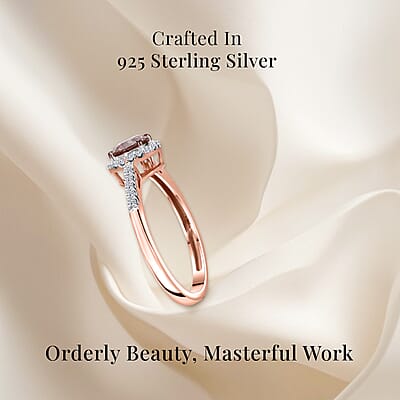 Luxuriant Lab Grown Champagne and White Diamond (VS-SI) Ring in Vermeil RG Over Sterling Silver (Size 10.0) 1.00 ctw