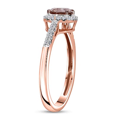 Luxuriant Lab Grown Champagne and White Diamond (VS-SI) Ring in Vermeil RG Over Sterling Silver (Size 10.0) 1.00 ctw