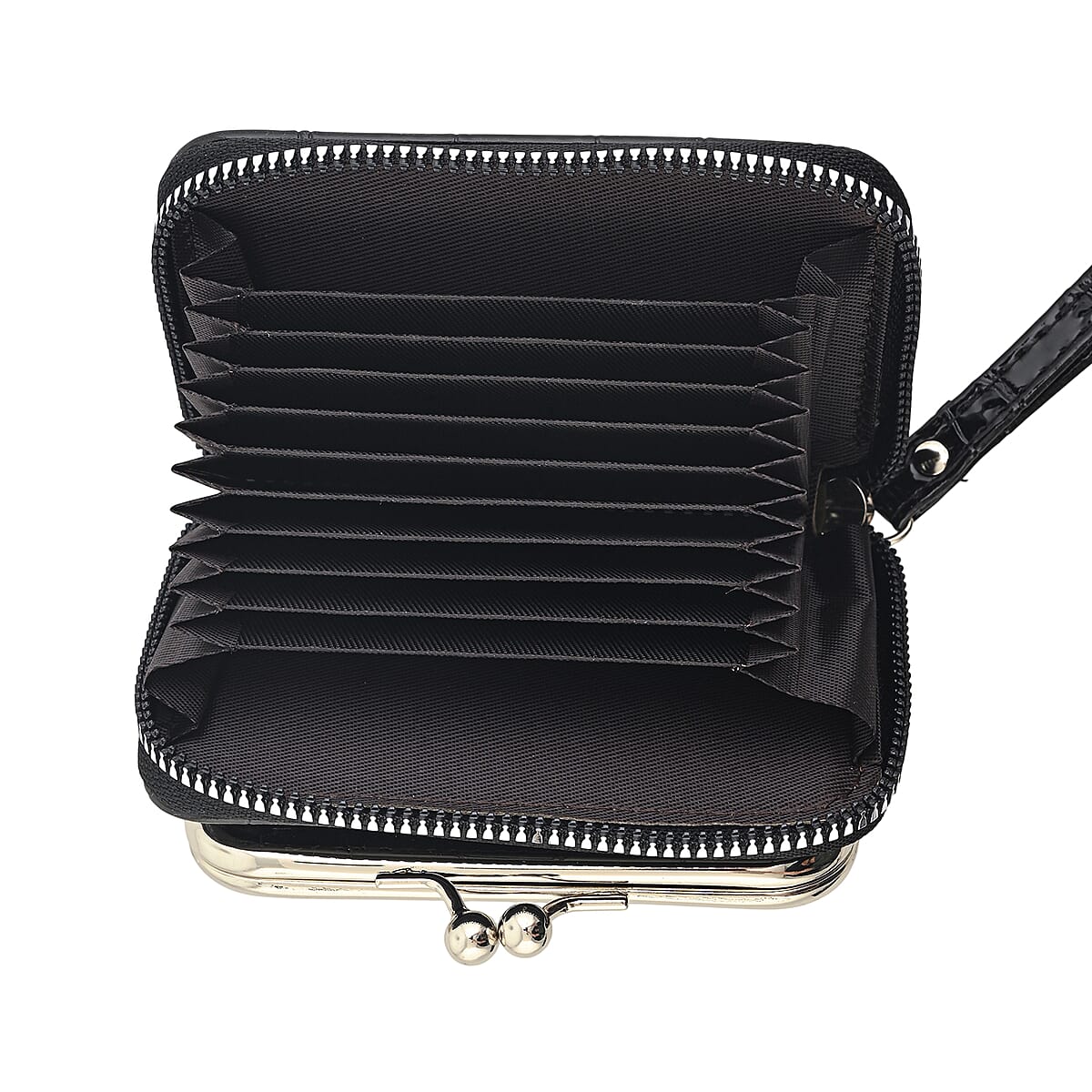 Set of 2 Black 2-in-1 Wristlet Wallet with Detachable Coin Purse image number 7