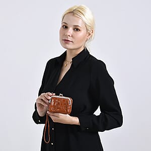 Set of 2 Brown 2-in-1 Wristlet Wallet with Detachable Coin Purse