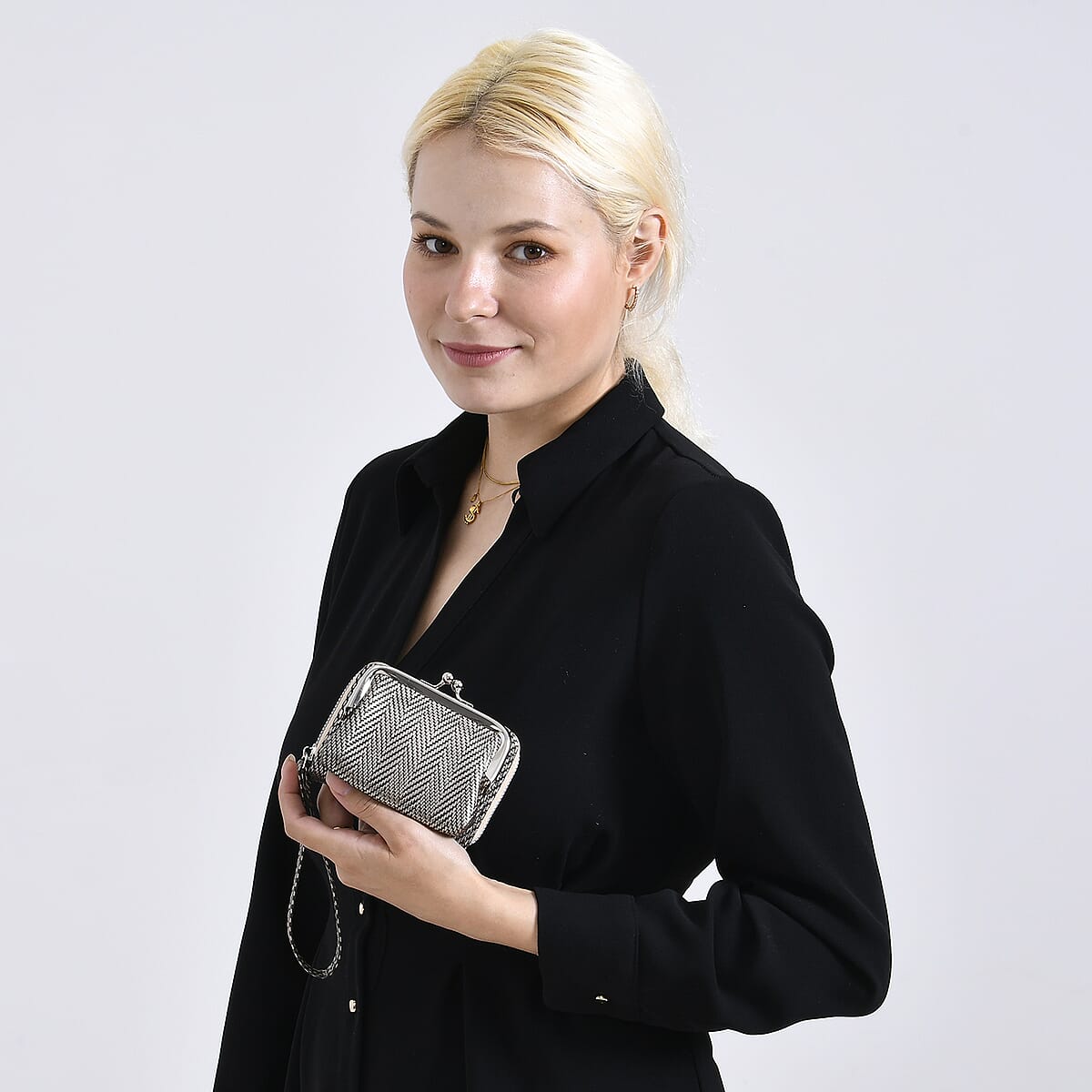 Set of 2 Golden 2-in-1 Wristlet Wallet with Detachable Coin Purse image number 1