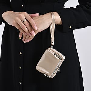 Set of 2 Golden 2-in-1 Wristlet Wallet with Detachable Coin Purse