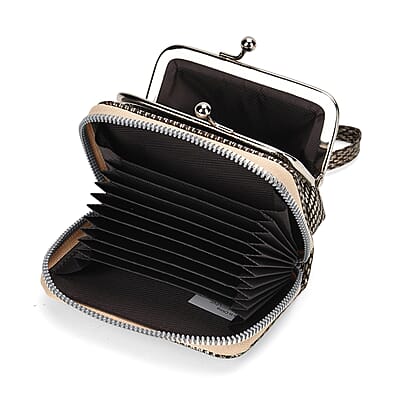 Set of 2 Golden 2-in-1 Wristlet Wallet with Detachable Coin Purse