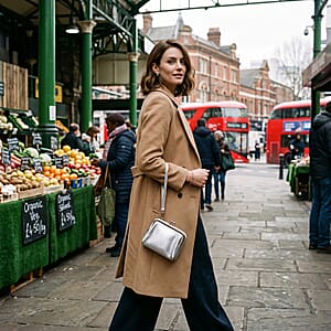 Set of 2 Silver with Gold 2-in-1 Wristlet Wallet with Detachable Coin Purse