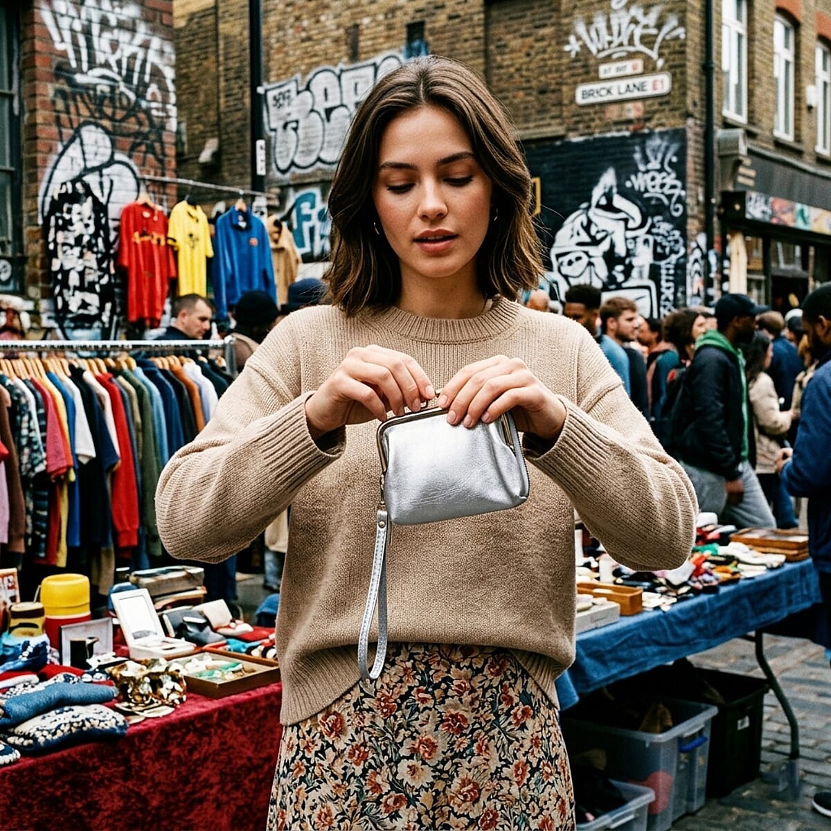 Set of 2 Silver with Gold 2-in-1 Wristlet Wallet with Detachable Coin Purse image number 3