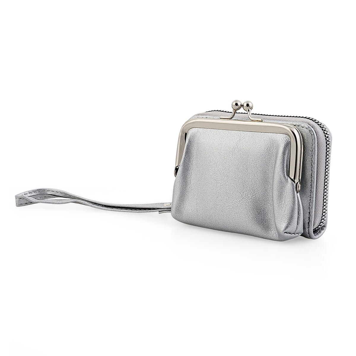 Set of 2 Silver with Gold 2-in-1 Wristlet Wallet with Detachable Coin Purse image number 4