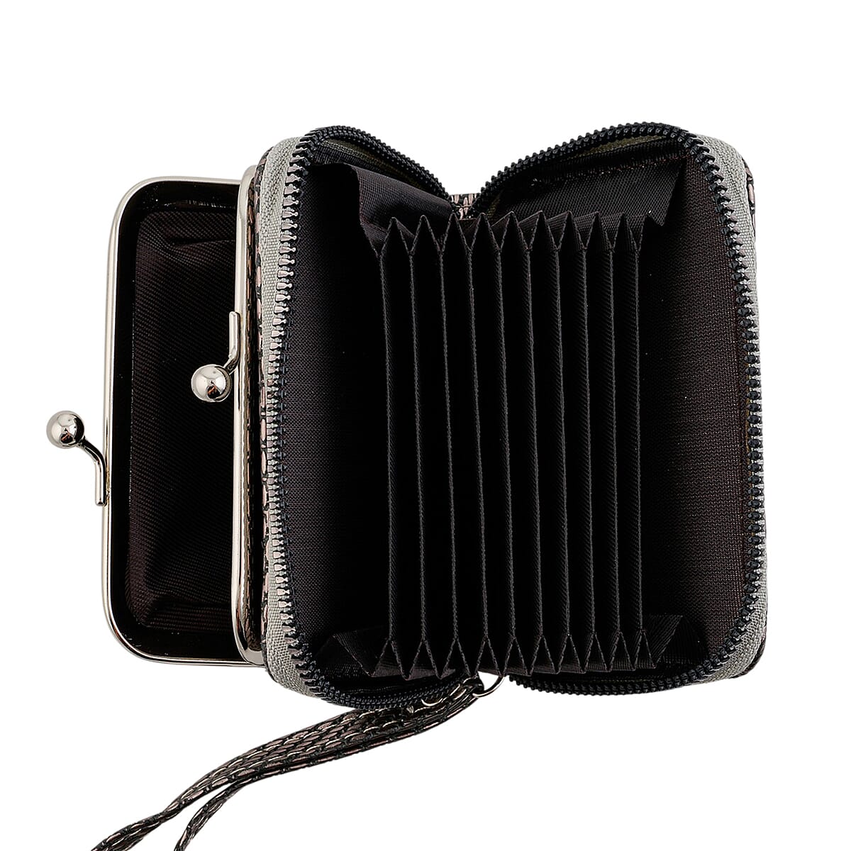 Set of 2 Silver with Gold 2-in-1 Wristlet Wallet with Detachable Coin Purse image number 8