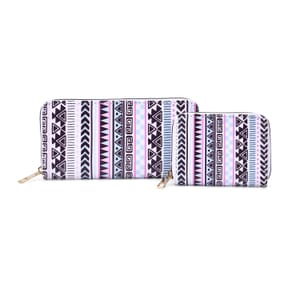 Set of 2 Tribal Pattern Long Wallet and Small Wallet