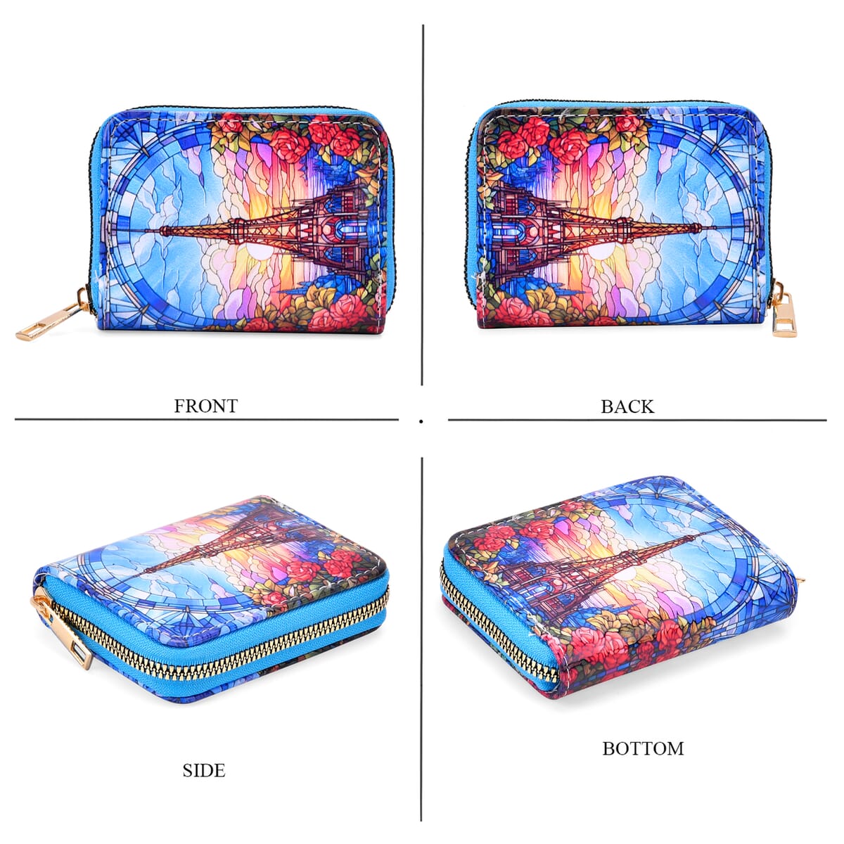 Set of 2 The Eiffel Tower Pattern Long Wallet and Small Wallet image number 4