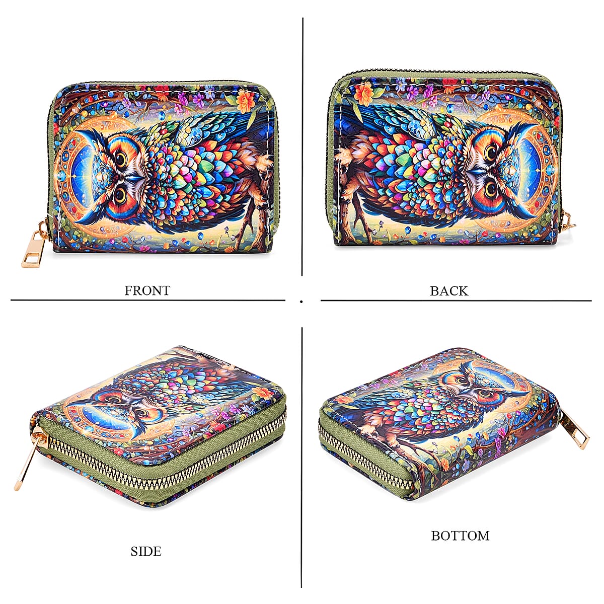 Set of 2 Owl Pattern Long Wallet and Small Wallet image number 4