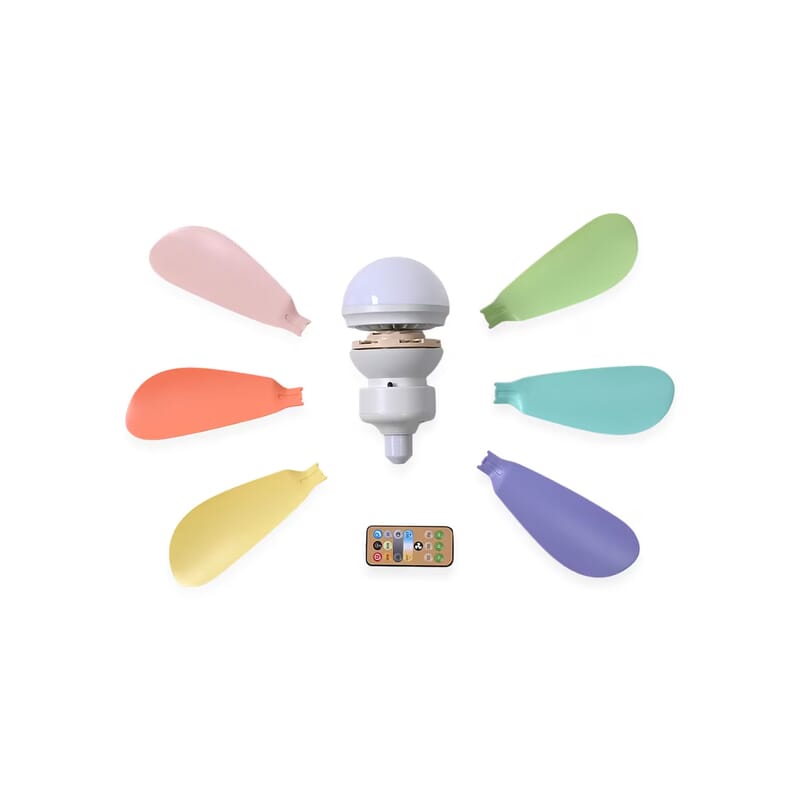 Multi Color 6 Leaf Bulb LED Fan Light with Remote