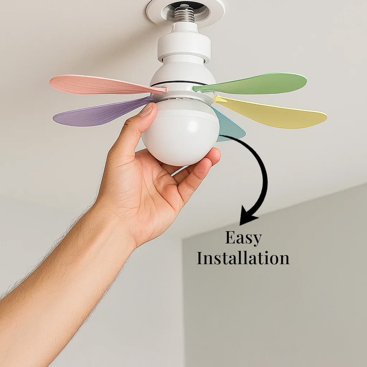 Multi Color 6 Leaf Bulb LED Fan Light with Remote image number 5