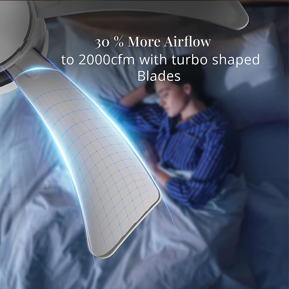 White 6 Leaf Bulb LED Fan Light with Remote image number 4