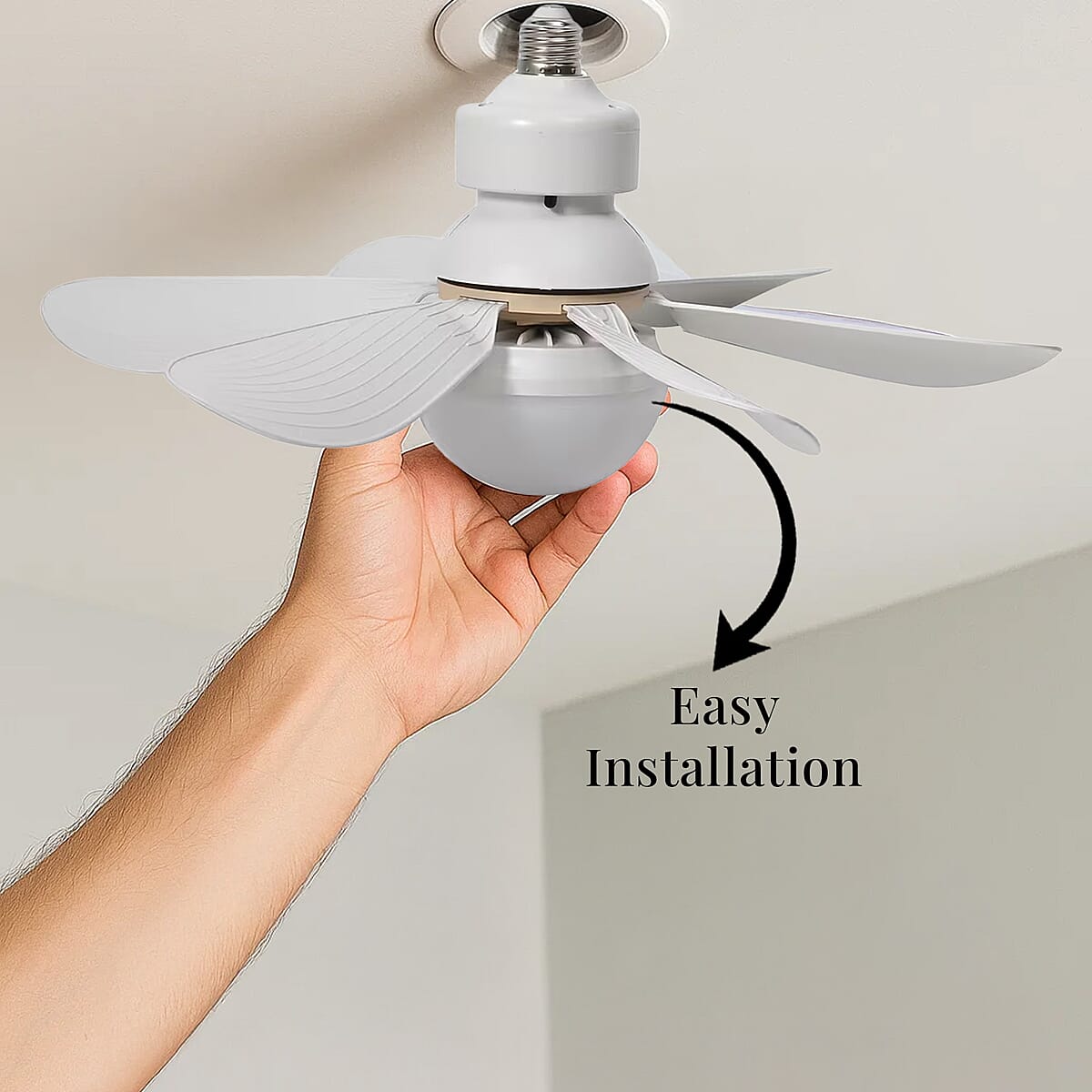 White 6 Leaf Bulb LED Fan Light with Remote image number 6