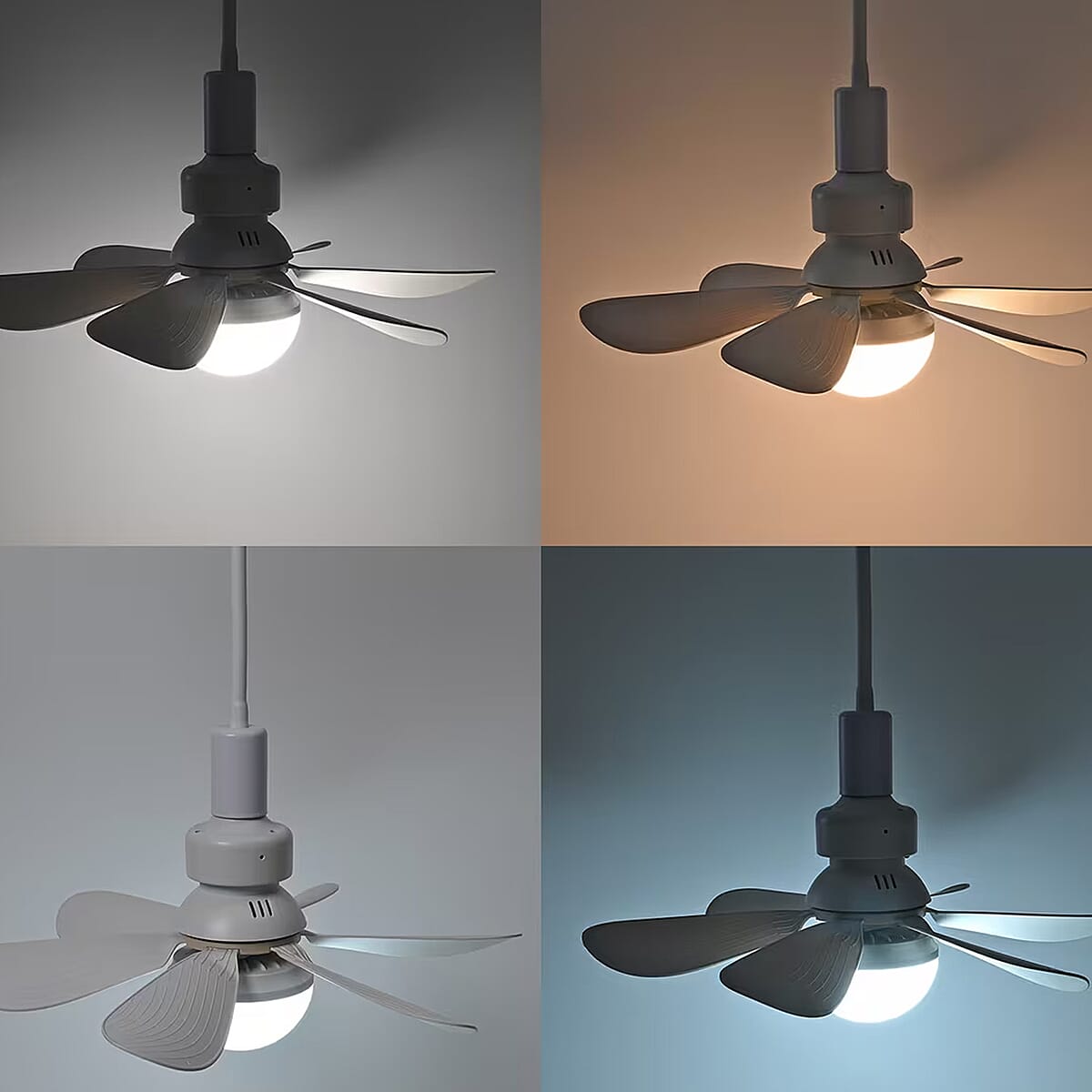 White 6 Leaf Bulb LED Fan Light with Remote image number 7