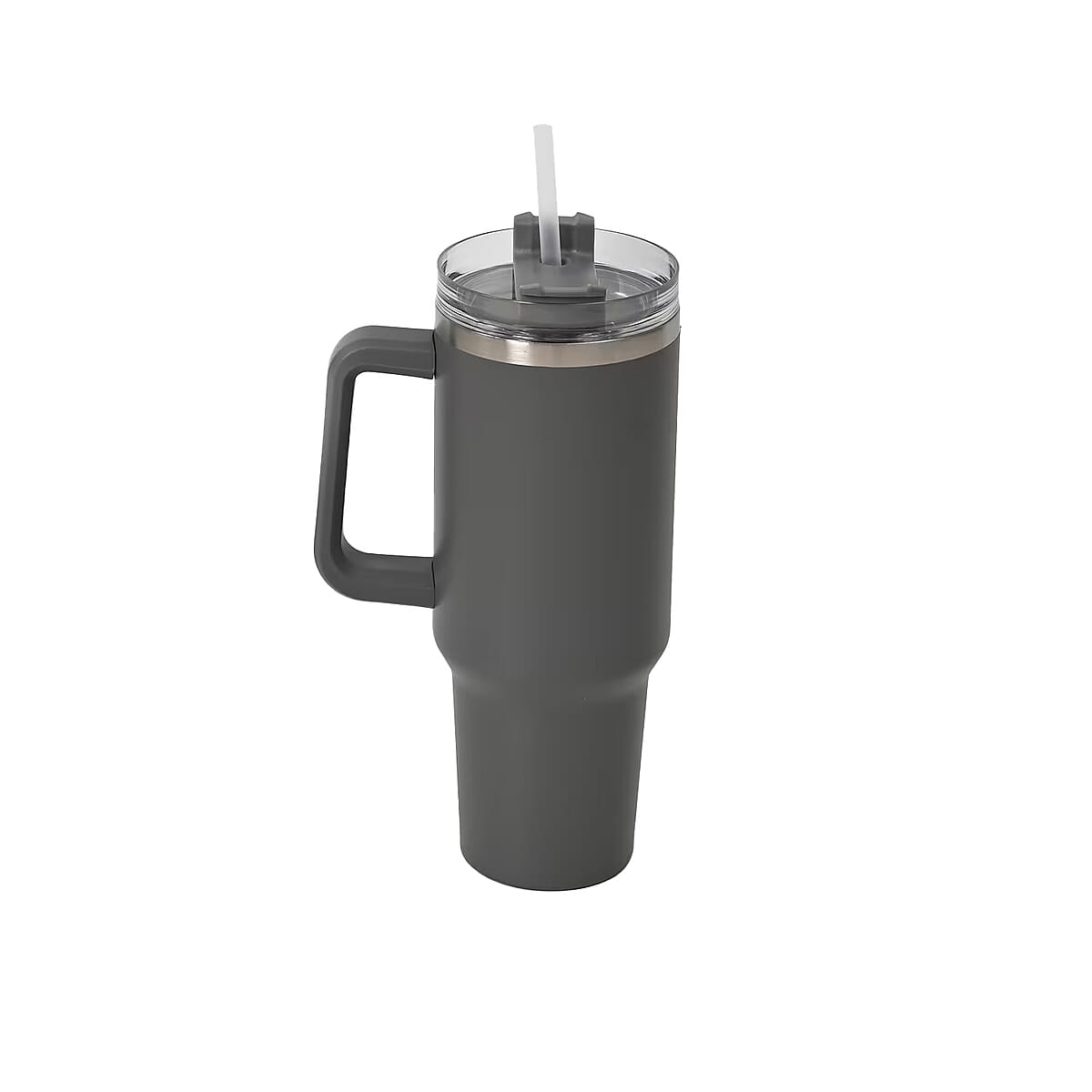 Gray Stainless Steel Insulated 40oz Tumbler with Handle and Straw image number 0