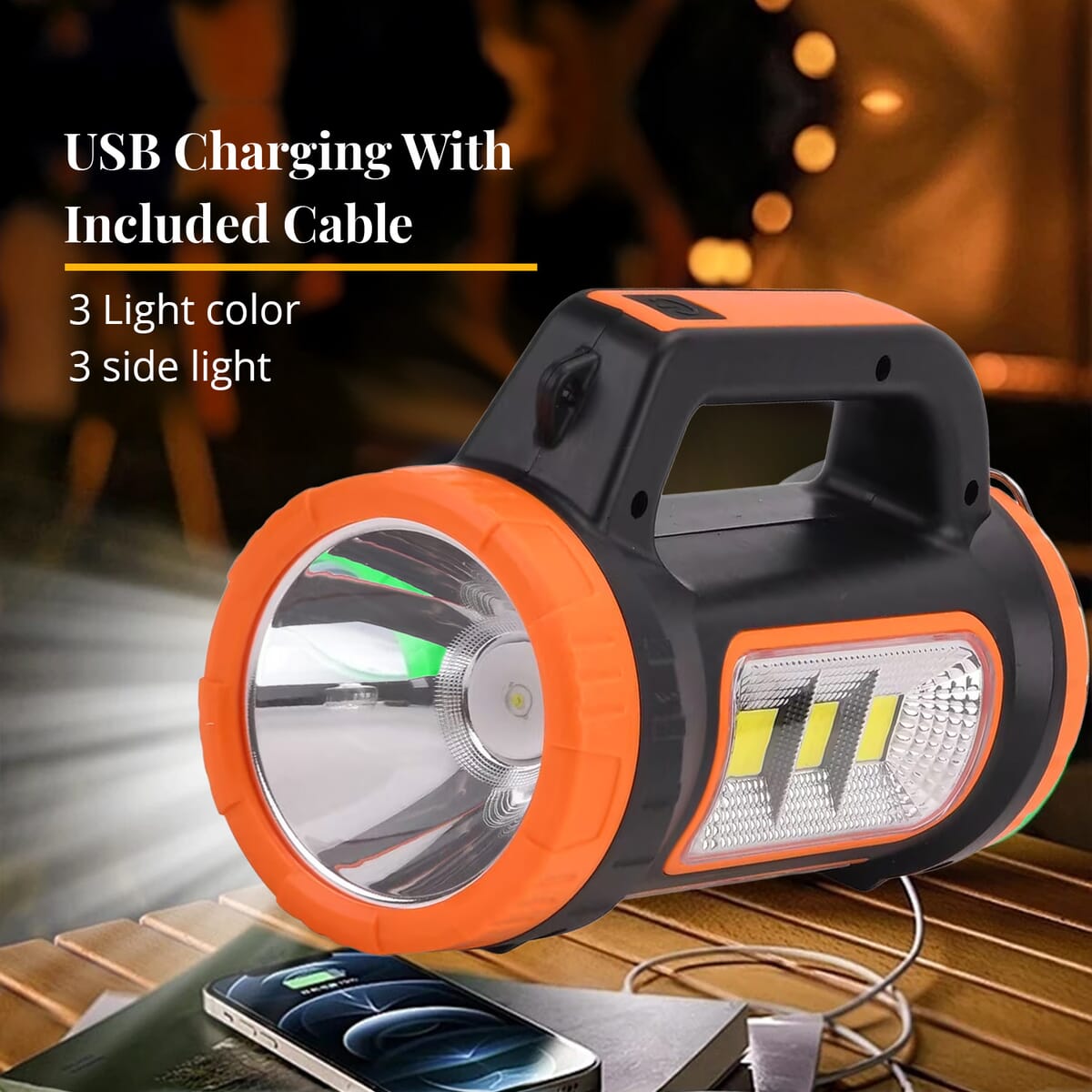 Orange Solar Multifunctional Searchlight image number 1