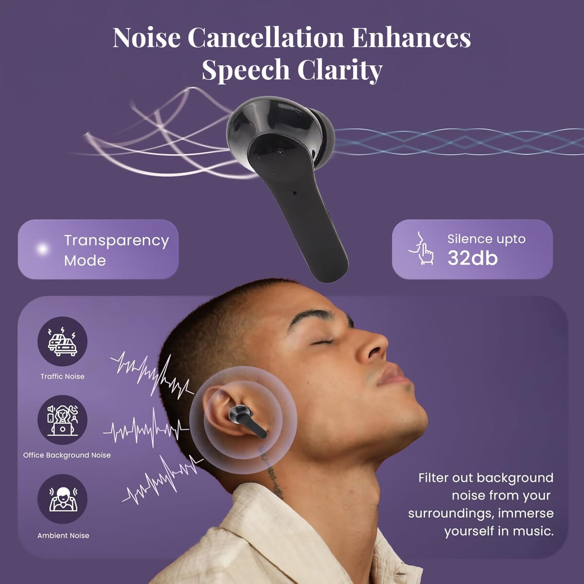 Black Translation Bluetooth Earphone image number 5