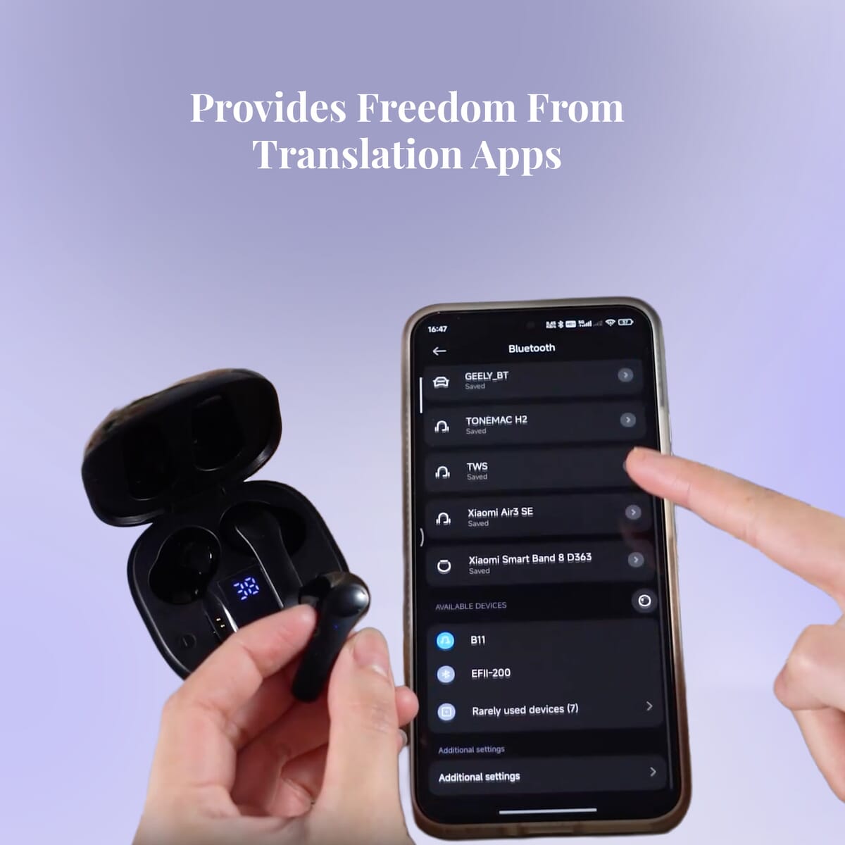 Black Translation Bluetooth Earphone image number 6
