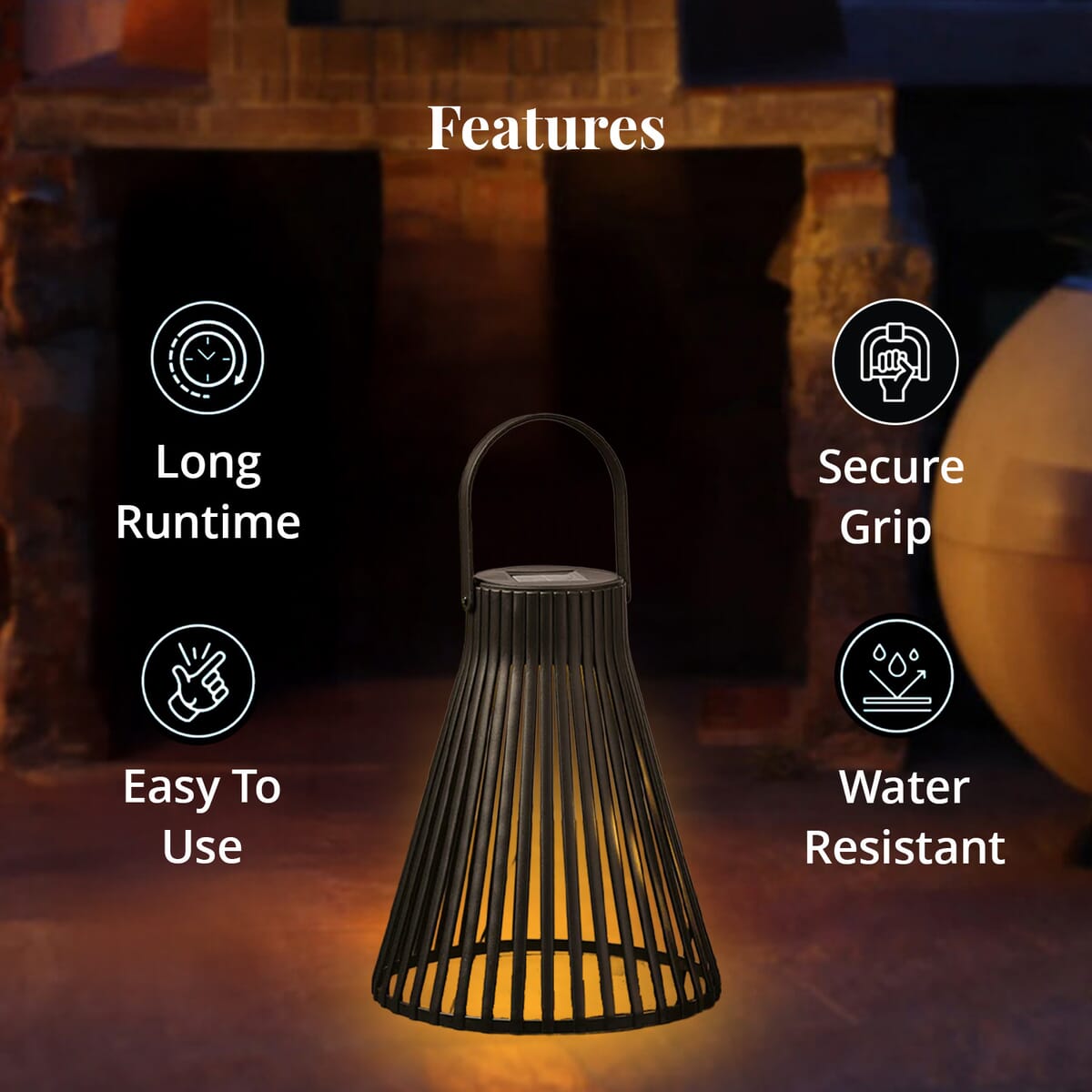 2 Piece Set - Black Solar LED Light (200mAh) image number 2