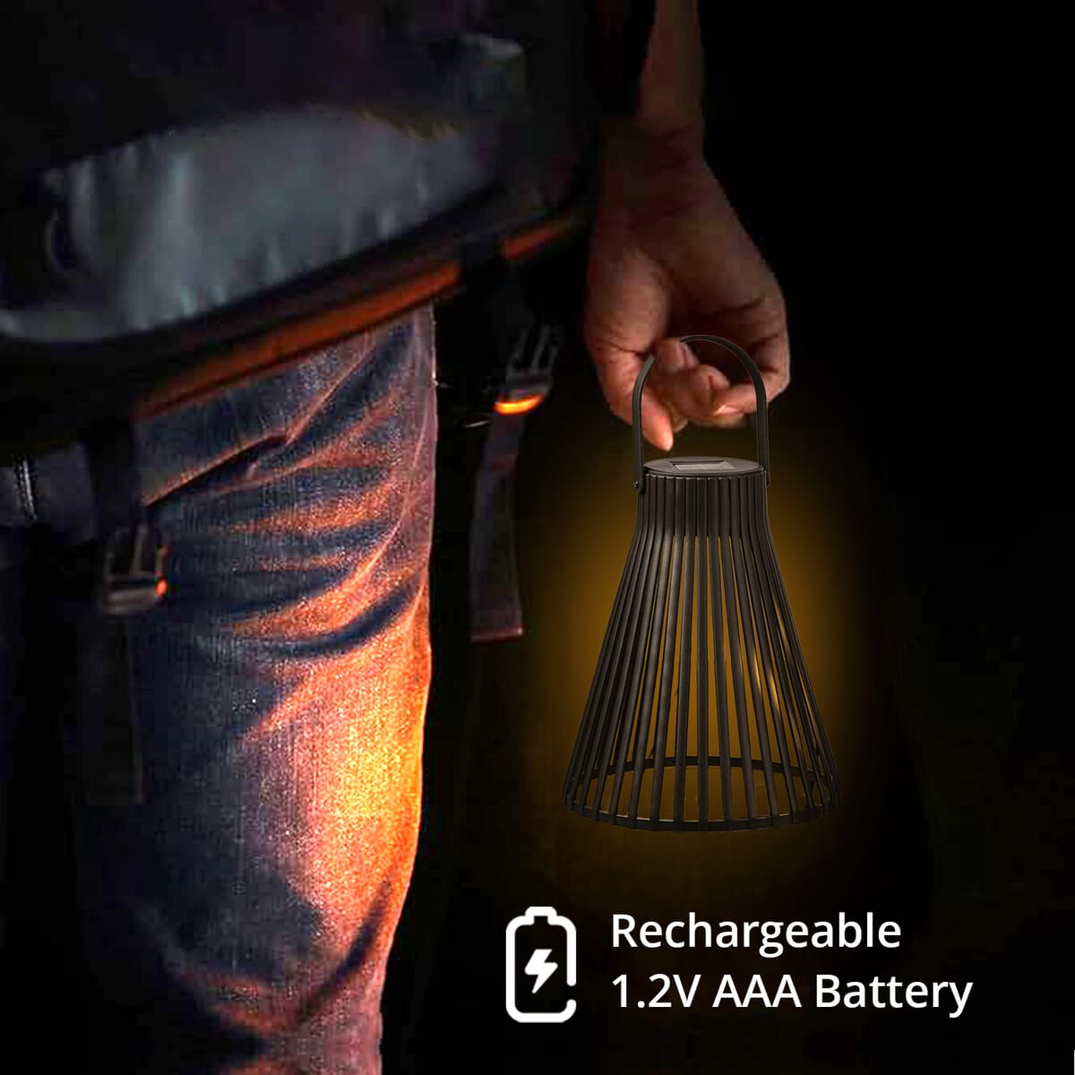 2 Piece Set - Black Solar LED Light (200mAh) image number 3